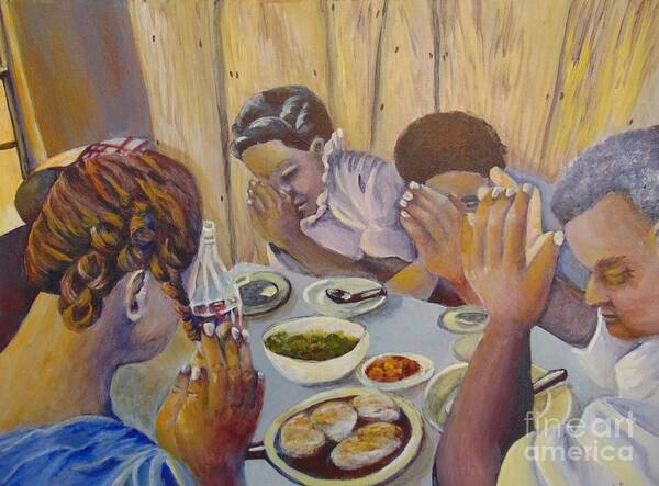 Prayer Poster featuring the painting Our Daily Bread by Saundra Johnson