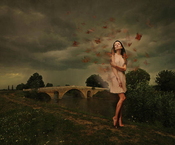 Creative Edit Poster featuring the photograph Papillon by Irina Kuneva