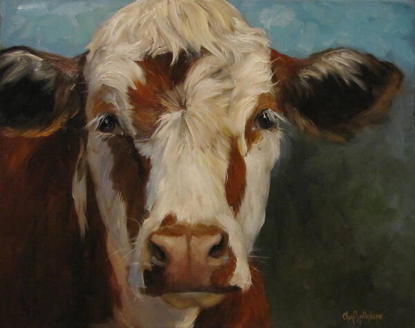 Cow Poster featuring the painting Pearl by Cheri Wollenberg