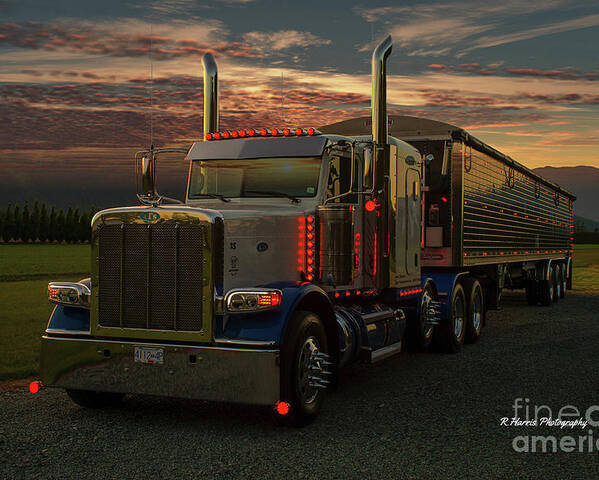 Big Rigs Poster featuring the photograph Peterbilt at Dusk by Randy Harris