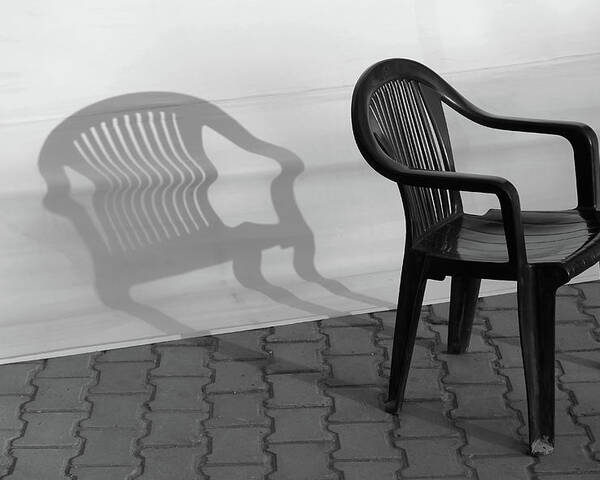 Large Shadow Poster featuring the photograph Plastic Chair Shadow 1 by Prakash Ghai