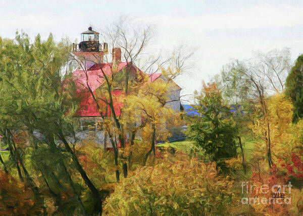 Lighthouse Poster featuring the digital art Port Lighthouse by Stacey Carlson