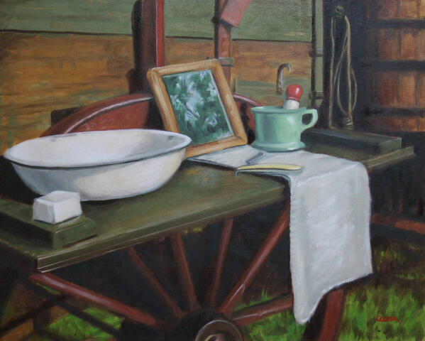 Oil Painting Poster featuring the painting Prairie Ablutions by Todd Cooper