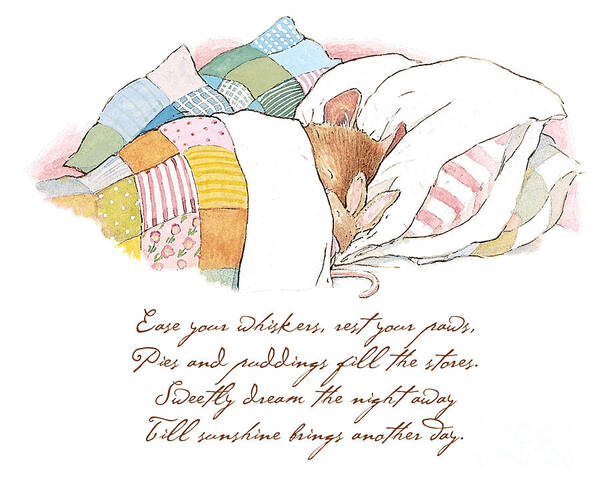 Brambly Hedge Poster featuring the drawing Primrose goes to sleep by Brambly Hedge