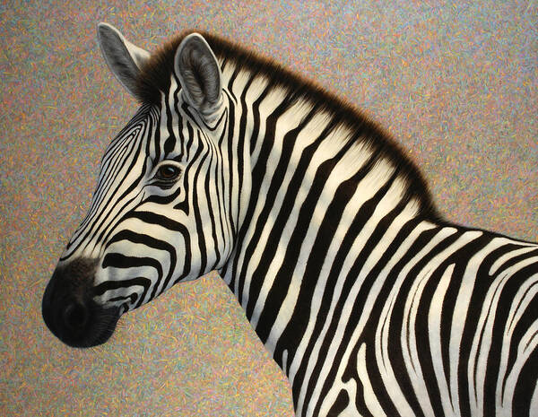Zebra Poster featuring the painting Principled by James W Johnson