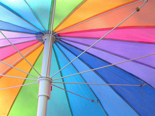Umbrella Poster featuring the photograph Rainbow Umbrella by Cathy Kovarik
