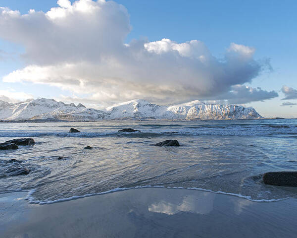 Lofoten Poster featuring the photograph Ramberg beach, Lofoten Nordland by Dubi Roman
