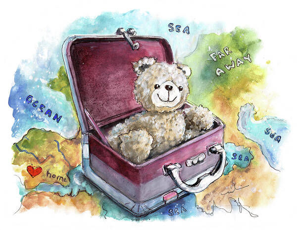Truffle Mcfurry Poster featuring the painting Ramble The Travel Ted by Miki De Goodaboom