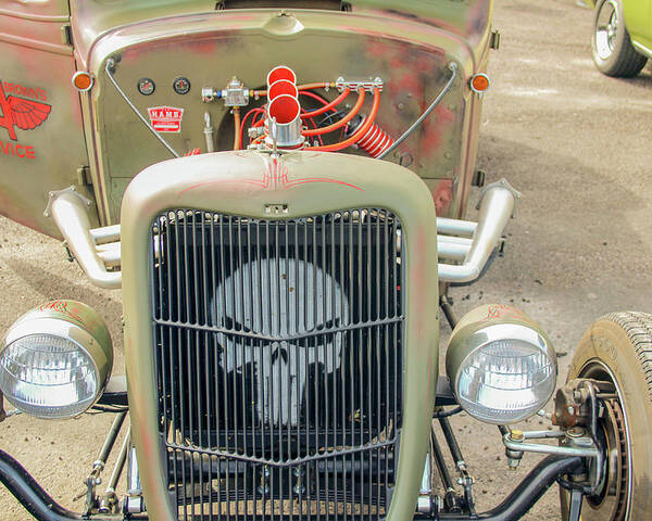 Ratrod Poster featuring the photograph Ratrod Skull by Darrell Foster
