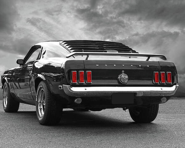 Rear Of The Year 69 Mustang Poster By Gill Billington