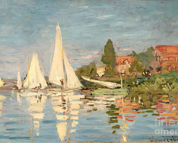 Regatta Poster featuring the painting Regatta at Argenteuil by Claude Monet