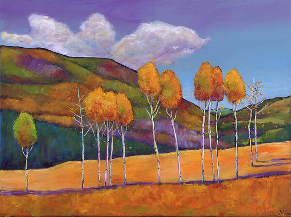 Autumn Aspen Poster featuring the painting Reminiscing by Johnathan Harris