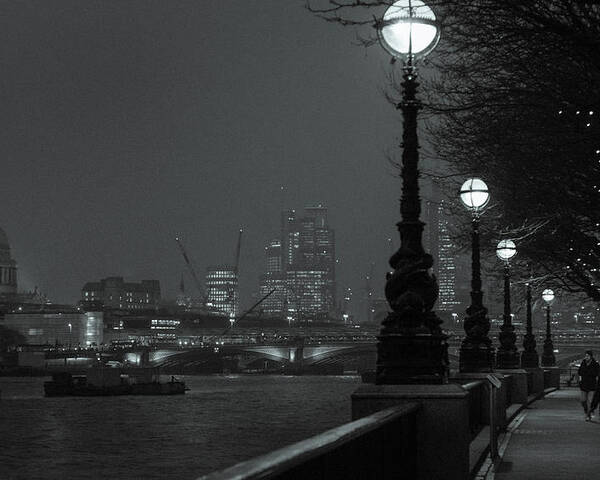 River Poster featuring the photograph River Thames Embankment, London 2 by Perry Rodriguez