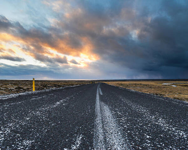 Iceland Poster featuring the photograph Road to the Sky by Alex Blondeau