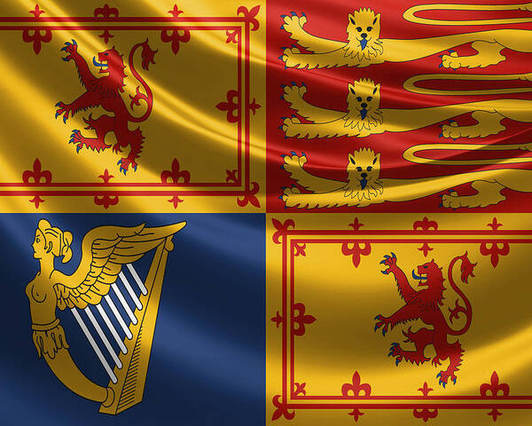 'royal Collection' By Serge Averbukh Poster featuring the digital art Royal Standard of the United Kingdom in Scotland by Serge Averbukh