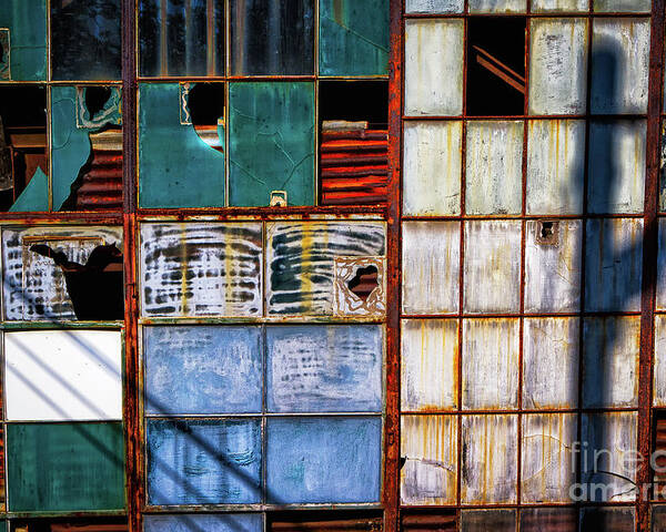 Delapidated Warehouse Poster featuring the photograph Rusted Broken and Worn by Doug Sturgess