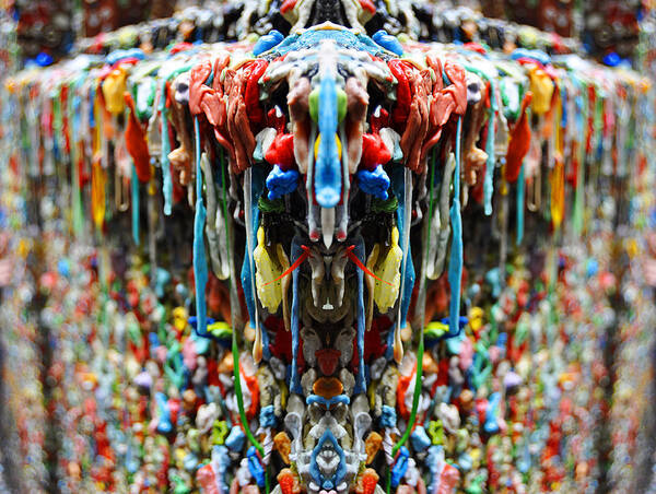 Gum Poster featuring the digital art Seattle Post Alley Gum Wall Reflection by Pelo Blanco Photo