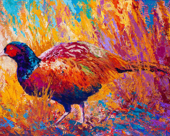 Pheasant Poster featuring the painting Secrets In The Grass - Pheasant by Marion Rose