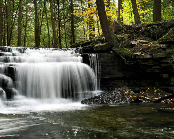Waterfalls Poster featuring the photograph Serenity Waterfalls Landscape by Christina Rollo