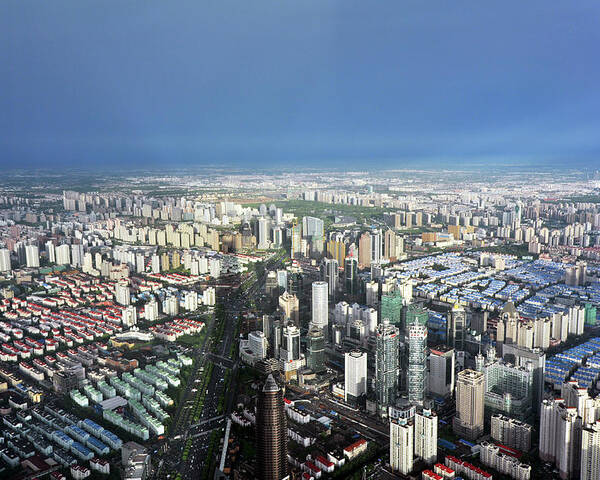 Shanghai Poster featuring the photograph Shanghai After a Rainstorm by Jason Chu