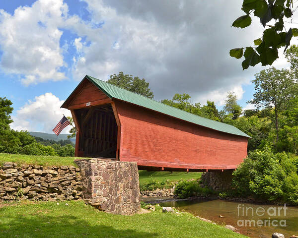 Sinking Creek Covered Bridge Giles County Virginia Poster featuring the photograph Sinking Creek Covered Bridge - Giles County Virginia by Kerri Farley