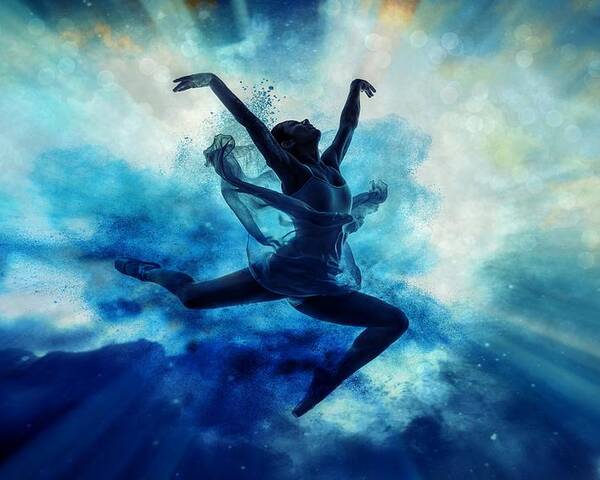 Dancer Poster featuring the digital art Sky dancer 2 by Lilia D
