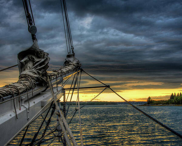 Schooner Poster featuring the photograph Smith Cove Sunset by Fred LeBlanc