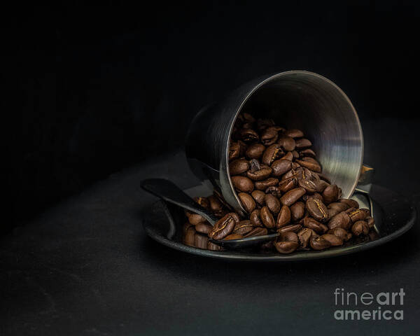Coffee Poster featuring the photograph Spilled beans by Agnes Caruso