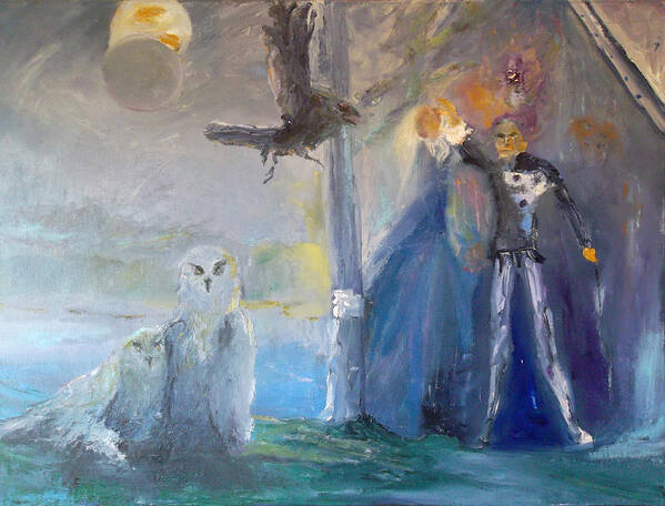 Mystical Poster featuring the painting Spirits in the Night by Susan Esbensen