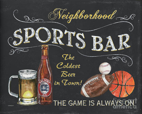 Sports Poster featuring the painting Sports Bar by Debbie DeWitt