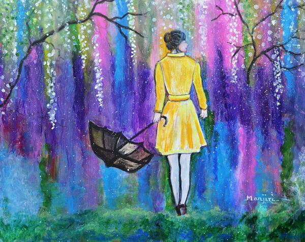 Spring Walk Landscape Painting With Colors Of Spring Poster by ...