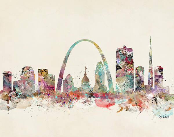 St Louis Poster featuring the painting St Louis Missouri by Bri Buckley