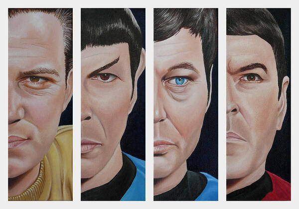 Star Trek Poster featuring the painting Star Trek Set One by Vic Ritchey