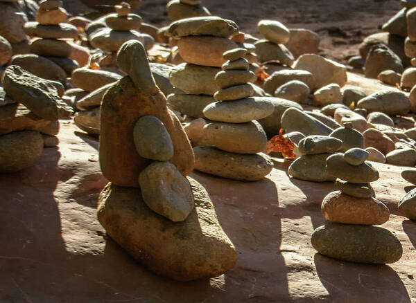 Stones Poster featuring the photograph Stone Cairns 7791-101717-1cr by Tam Ryan