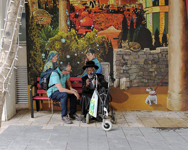 Street Photography Poster featuring the photograph Street view in Jerusalem by Dubi Roman