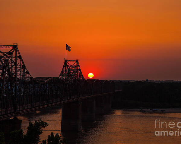 Vicksburg Poster featuring the photograph Sunset at Vicksburg by T Lowry Wilson