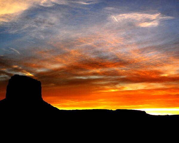 Monument Valley Poster featuring the photograph Sunset Sky by Harry Spitz