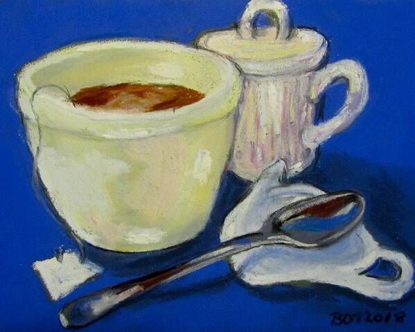 A Nice Warm Cup-a On A Cold Winter Day. Soothing Me Over My Cold. Poster featuring the pastel Tea for Me by Barbara O'Toole