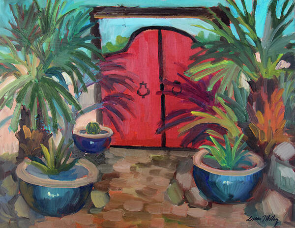 Casa Tecate Poster featuring the painting Tecate Garden Gate by Diane McClary