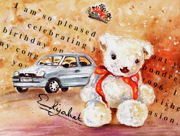 Truffle Mcfurry Poster featuring the painting Teddy Bear William by Miki De Goodaboom