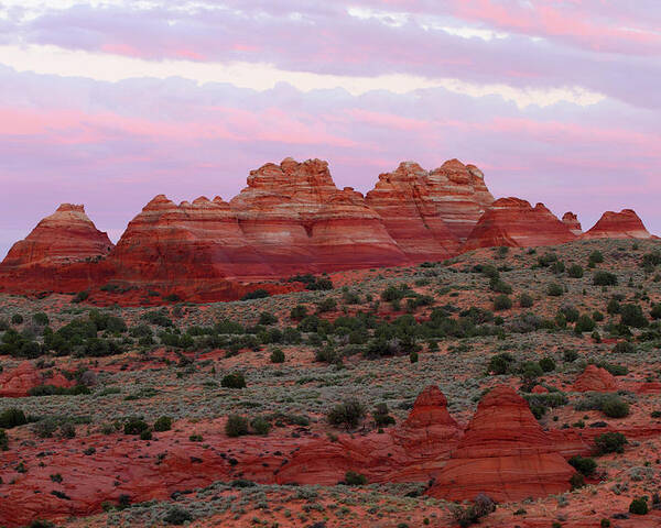 Sunset Poster featuring the photograph Teepees Sunset - Coyote Buttes by Brett Pelletier