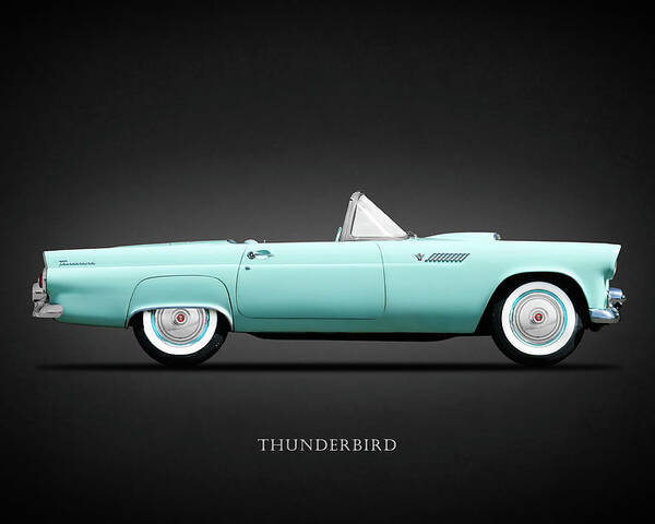 Ford Thunderbird 1955 Poster featuring the photograph The 55 Thunderbird by Mark Rogan