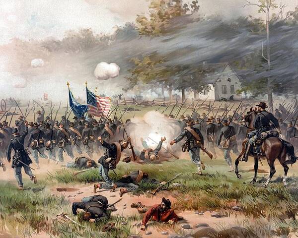 Civil War Poster featuring the painting The Battle of Antietam by War Is Hell Store