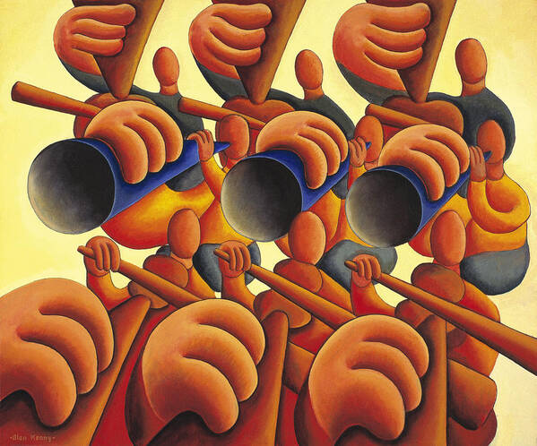 Band Poster featuring the painting The Big Band by Alan Kenny