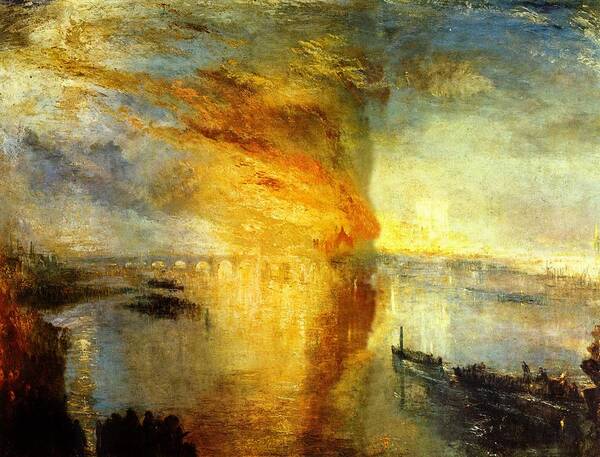 William Turner Poster featuring the painting The Burning Of The Houses Of Parliament by William Turner