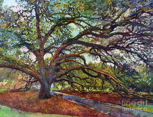 Oak Poster featuring the painting The Century Oak by Hailey E Herrera