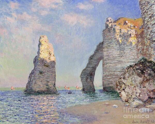 The Cliffs At Etretat Poster featuring the painting The Cliffs at Etretat by Claude Monet