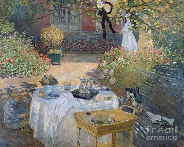 The Luncheon Poster featuring the painting The Luncheon by Claude Monet