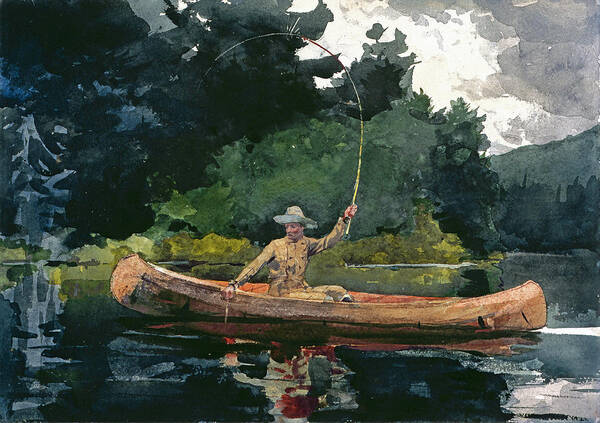 Winslow Homer Poster featuring the drawing The North Woods by Winslow Homer