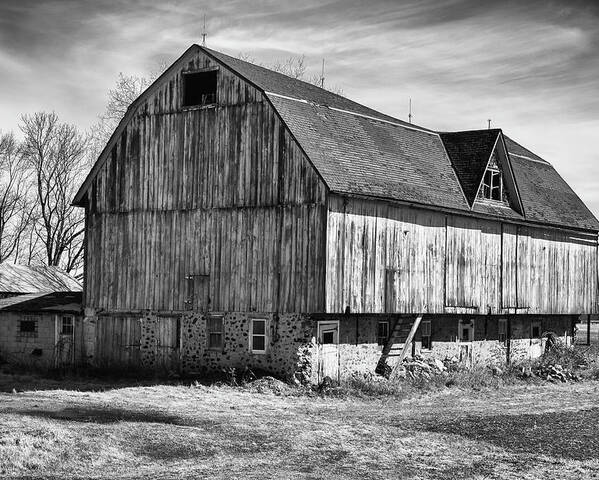 Monochrome Poster featuring the photograph The Old Barn by John Roach